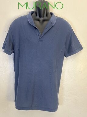 Murano Band Collar Polo XL Gently worn 100% cotton 22.5" armpit to armpit